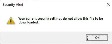 Internet Explorer Enhanced Security download error
