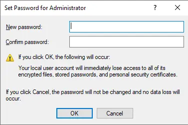 Computer Management change password user
