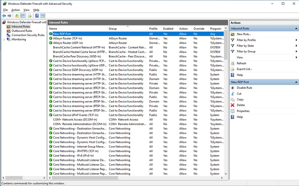 Windows Defender Firewall with Advanced Security