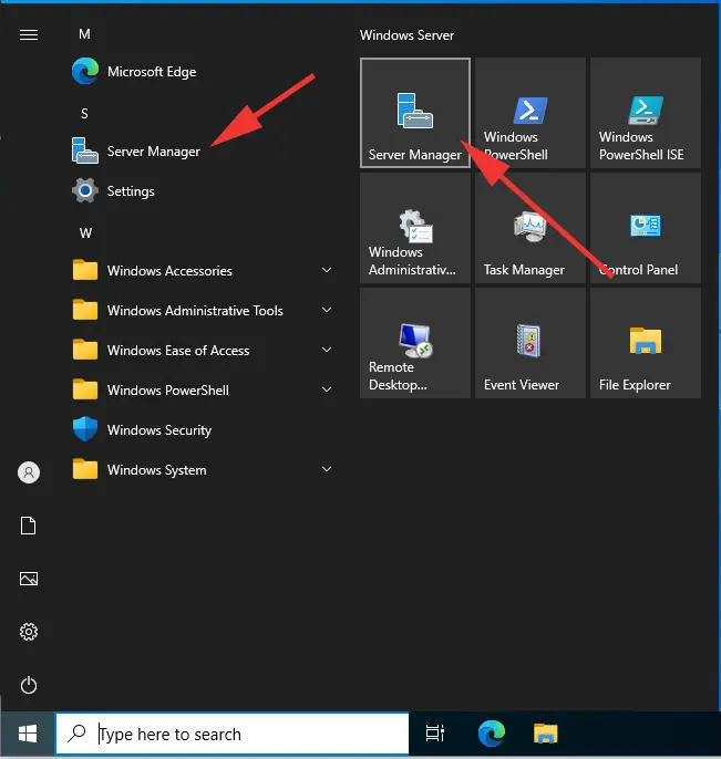 Windows server 2022 enable micro open server manager