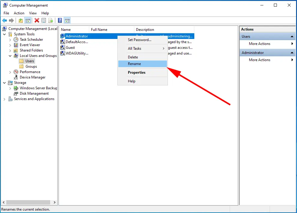 Change username windows server 2022 2019 - rename user