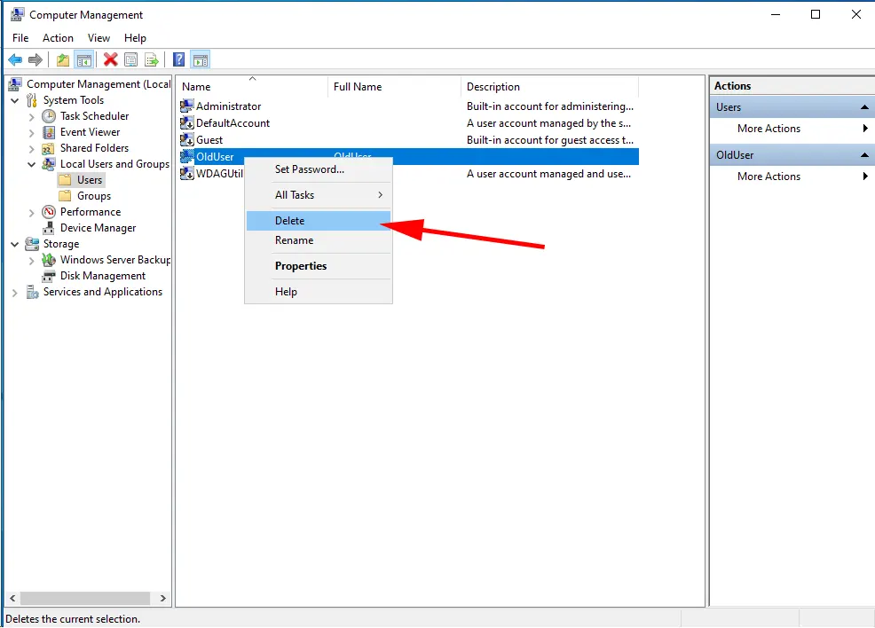 Delete user windows server 2022 2019 - delete user