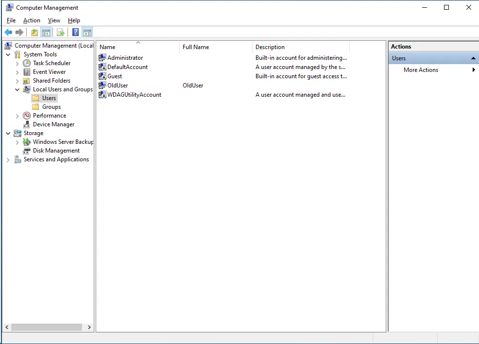 Delete user windows server 2022 2019 - user list