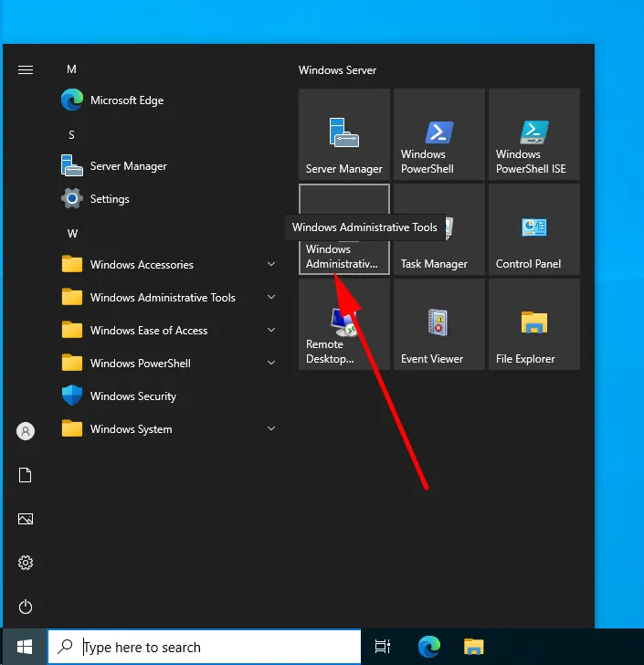 Delete user windows server 2022 2019 - open computer management via start